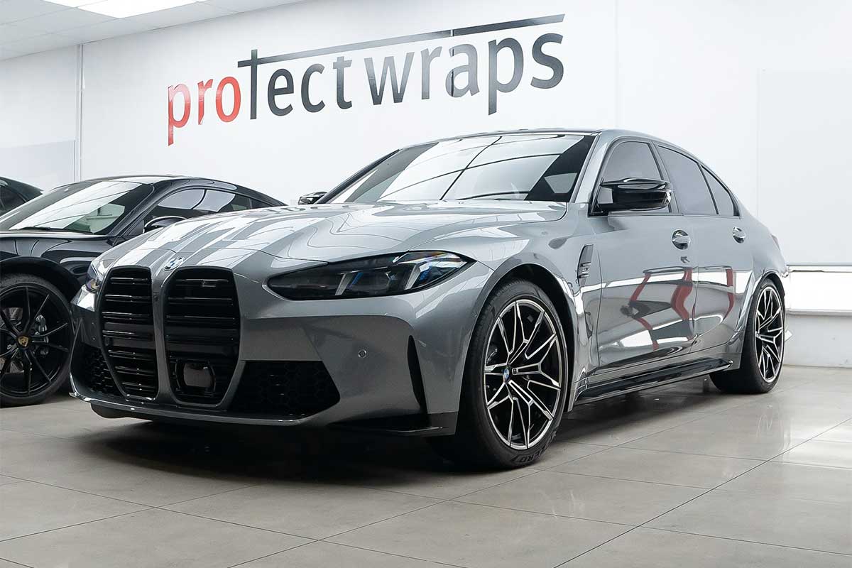 Paint protection film being applied at a Protect Wraps studio